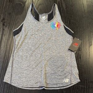 New Balance Women's Heather Gray Tank Top with End the Stigma Colorful Logo